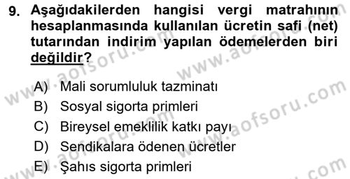 Ücret ve Ödül Yönetimi Dersi 2025 - 2026 Yılı (Final) Dönem Sonu Sınav Soruları 9. Soru