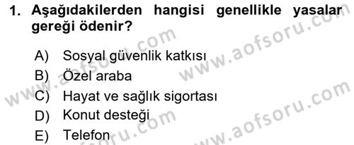 Ücret ve Ödül Yönetimi Dersi 2025 - 2026 Yılı Yaz Okulu Sınav Soruları 1. Soru