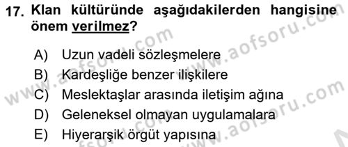 Ücret ve Ödül Yönetimi Dersi 2025 - 2026 Yılı Yaz Okulu Sınav Soruları 17. Soru