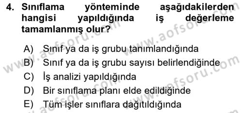 Ücret ve Ödül Yönetimi Dersi 2025 - 2026 Yılı Yaz Okulu Sınav Soruları 4. Soru
