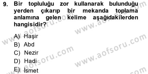 İslam İnanç Esasları Dersi 2014 - 2015 Yılı (Final) Dönem Sonu Sınav Soruları 9. Soru