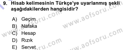 İslam İnanç Esasları Dersi 2015 - 2016 Yılı (Final) Dönem Sonu Sınav Soruları 9. Soru