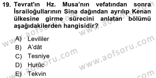 İslam İnanç Esasları Dersi 2024 - 2025 Yılı (Vize) Ara Sınav Soruları 19. Soru