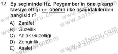 İslam Ahlak Esasları Dersi 2012 - 2013 Yılı Tek Ders Sınav Soruları 12. Soru