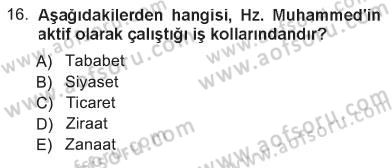 İslam Ahlak Esasları Dersi 2012 - 2013 Yılı Tek Ders Sınav Soruları 16. Soru