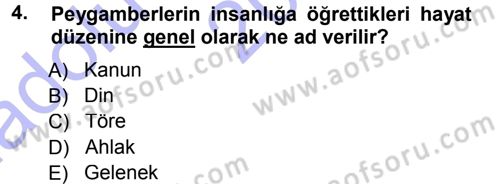 İslam Ahlak Esasları Dersi Ara Sınavı Deneme Sınav Soruları 4. Soru