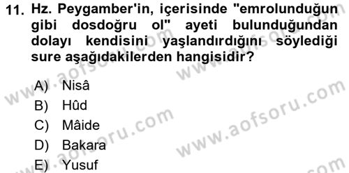 İslam Ahlak Esasları Dersi 2015 - 2016 Yılı (Final) Dönem Sonu Sınav Soruları 11. Soru