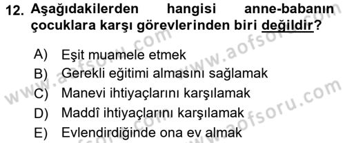 İslam Ahlak Esasları Dersi 2015 - 2016 Yılı (Final) Dönem Sonu Sınav Soruları 12. Soru