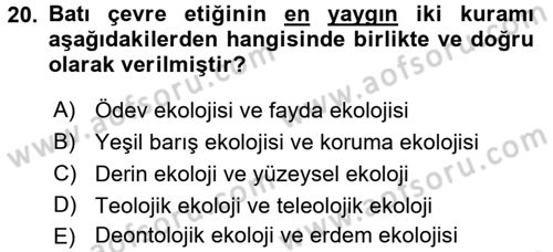 İslam Ahlak Esasları Dersi 2016 - 2017 Yılı (Final) Dönem Sonu Sınav Soruları 20. Soru