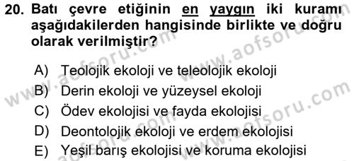 İslam Ahlak Esasları Dersi 2017 - 2018 Yılı 3 Ders Sınav Soruları 20. Soru