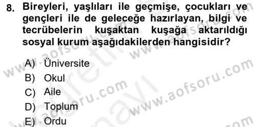 İslam Ahlak Esasları Dersi 2017 - 2018 Yılı 3 Ders Sınav Soruları 8. Soru
