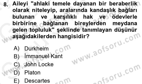 İslam Ahlak Esasları Dersi 2017 - 2018 Yılı (Final) Dönem Sonu Sınav Soruları 8. Soru