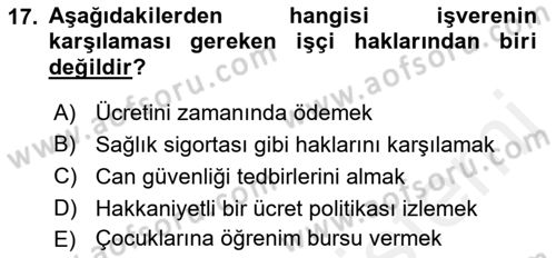 İslam Ahlak Esasları Dersi 2018 - 2019 Yılı (Final) Dönem Sonu Sınav Soruları 17. Soru