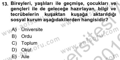 İslam Ahlak Esasları Dersi 2018 - 2019 Yılı Yaz Okulu Sınav Soruları 13. Soru