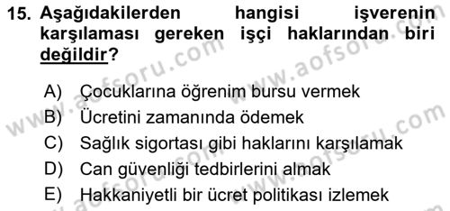 İslam Ahlak Esasları Dersi 2019 - 2020 Yılı (Final) Dönem Sonu Sınav Soruları 15. Soru