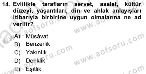 İslam Ahlak Esasları Dersi 2020 - 2021 Yılı Yaz Okulu Sınav Soruları 14. Soru