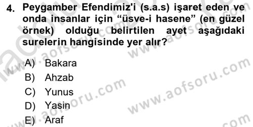 İslam Ahlak Esasları Dersi 2020 - 2021 Yılı Yaz Okulu Sınav Soruları 4. Soru