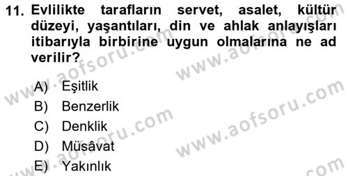 İslam Ahlak Esasları Dersi 2021 - 2022 Yılı (Final) Dönem Sonu Sınav Soruları 11. Soru