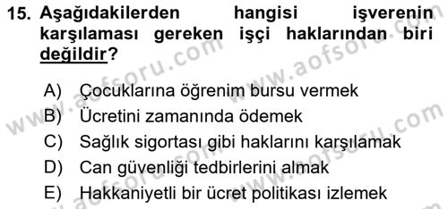 İslam Ahlak Esasları Dersi 2021 - 2022 Yılı (Final) Dönem Sonu Sınav Soruları 15. Soru