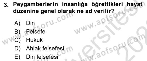 İslam Ahlak Esasları Dersi 2021 - 2022 Yılı (Final) Dönem Sonu Sınav Soruları 3. Soru