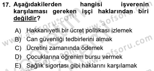İslam Ahlak Esasları Dersi 2022 - 2023 Yılı (Final) Dönem Sonu Sınav Soruları 17. Soru