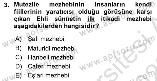 İslam Ahlak Esasları Dersi 2022 - 2023 Yılı (Final) Dönem Sonu Sınav Soruları 3. Soru