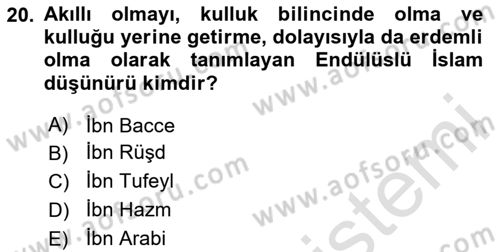 İslam Ahlak Esasları Dersi 2024 - 2025 Yılı (Vize) Ara Sınav Soruları 20. Soru