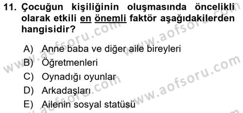 İslam Ahlak Esasları Dersi 2024 - 2025 Yılı (Final) Dönem Sonu Sınav Soruları 11. Soru