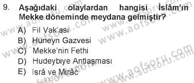 İlk Dönem İslam Tarihi Dersi 2012 - 2013 Yılı Tek Ders Sınav Soruları 9. Soru