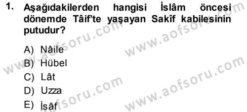 İlk Dönem İslam Tarihi Dersi 2013 - 2014 Yılı (Final) Dönem Sonu Sınavı 1. Soru