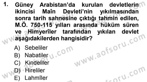 İlk Dönem İslam Tarihi Dersi 2014 - 2015 Yılı (Final) Dönem Sonu Sınav Soruları 1. Soru