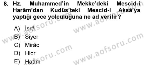 İlk Dönem İslam Tarihi Dersi 2015 - 2016 Yılı (Final) Dönem Sonu Sınav Soruları 8. Soru