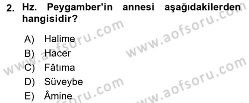 İlk Dönem İslam Tarihi Dersi 2018 - 2019 Yılı (Final) Dönem Sonu Sınav Soruları 2. Soru