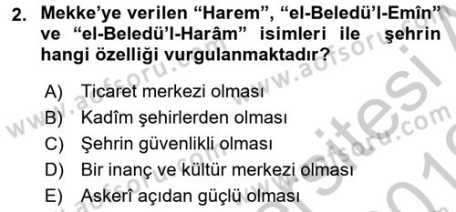 İlk Dönem İslam Tarihi Dersi 2018 - 2019 Yılı Yaz Okulu Sınav Soruları 2. Soru