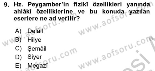 İlk Dönem İslam Tarihi Dersi 2018 - 2019 Yılı Yaz Okulu Sınav Soruları 9. Soru