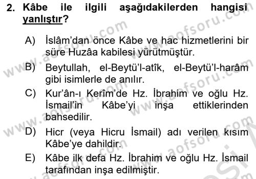 İlk Dönem İslam Tarihi Dersi 2020 - 2021 Yılı Yaz Okulu Sınav Soruları 2. Soru