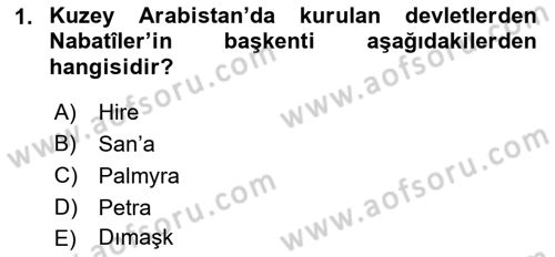 İlk Dönem İslam Tarihi Dersi 2021 - 2022 Yılı (Vize) Ara Sınav Soruları 1. Soru