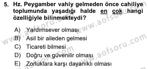 İlk Dönem İslam Tarihi Dersi 2021 - 2022 Yılı (Final) Dönem Sonu Sınav Soruları 5. Soru