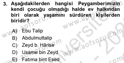 İlk Dönem İslam Tarihi Dersi 2021 - 2022 Yılı Yaz Okulu Sınav Soruları 3. Soru