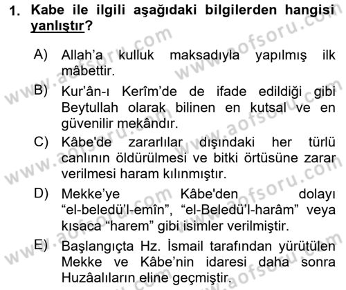 İlk Dönem İslam Tarihi Dersi 2022 - 2023 Yılı Yaz Okulu Sınav Soruları 1. Soru