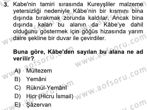 İlk Dönem İslam Tarihi Dersi 2024 - 2025 Yılı (Final) Dönem Sonu Sınav Soruları 3. Soru