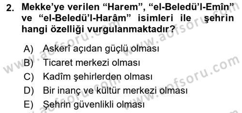 İlk Dönem İslam Tarihi Dersi 2024 - 2025 Yılı Yaz Okulu Sınav Soruları 2. Soru