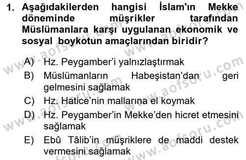 İlk Dönem İslam Tarihi Dersi 2025 - 2026 Yılı (Final) Dönem Sonu Sınav Soruları 1. Soru