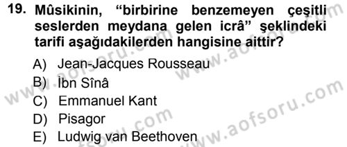 İslam Sanatları Tarihi Dersi 2012 - 2013 Yılı (Final) Dönem Sonu Sınav Soruları 19. Soru