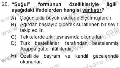 İslam Sanatları Tarihi Dersi 2012 - 2013 Yılı Tek Ders Sınav Soruları 20. Soru