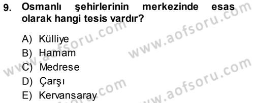 İslam Sanatları Tarihi Dersi 2013 - 2014 Yılı (Vize) Ara Sınav Soruları 9. Soru