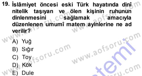 İslam Sanatları Tarihi Dersi 2013 - 2014 Yılı (Final) Dönem Sonu Sınav Soruları 19. Soru