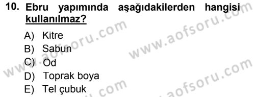 İslam Sanatları Tarihi Dersi 2013 - 2014 Yılı Tek Ders Sınav Soruları 10. Soru