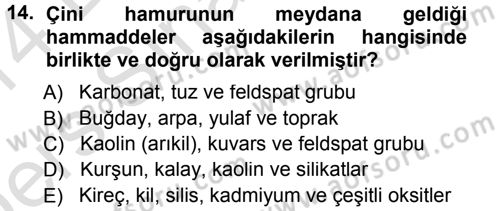 İslam Sanatları Tarihi Dersi 2013 - 2014 Yılı Tek Ders Sınav Soruları 14. Soru