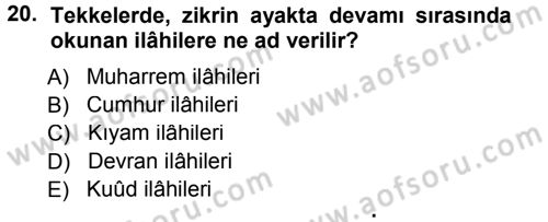 İslam Sanatları Tarihi Dersi 2013 - 2014 Yılı Tek Ders Sınav Soruları 20. Soru